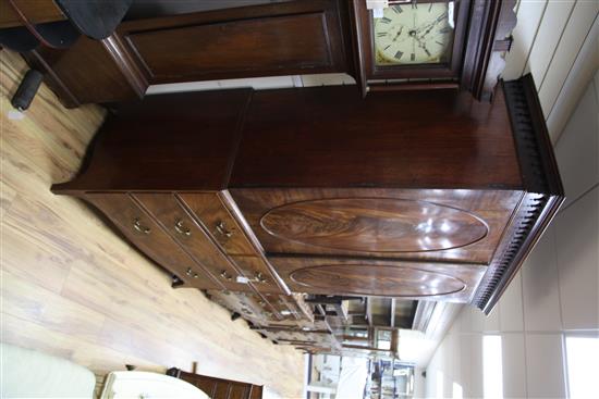 A George III mahogany linen press, H.7ft 3in.